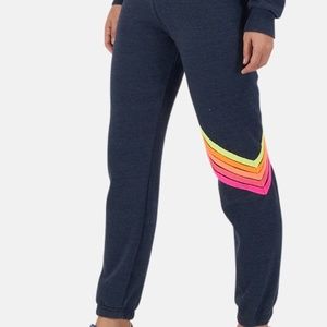 AVIATOR NATION- Women’s Chevron 5 Sweatpants- Heather Navy NEON